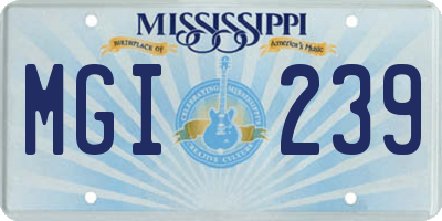 MS license plate MGI239