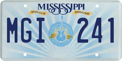 MS license plate MGI241