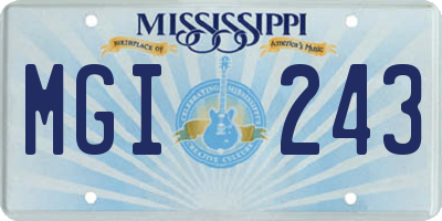 MS license plate MGI243