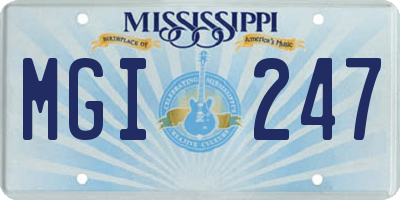 MS license plate MGI247