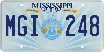 MS license plate MGI248