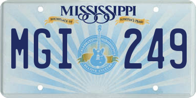 MS license plate MGI249