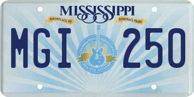 MS license plate MGI250