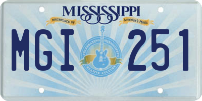 MS license plate MGI251