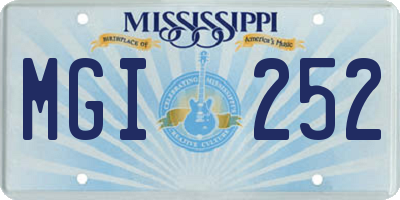 MS license plate MGI252