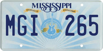 MS license plate MGI265