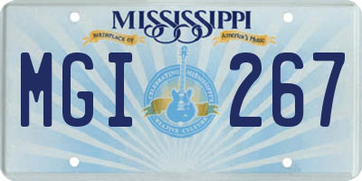 MS license plate MGI267