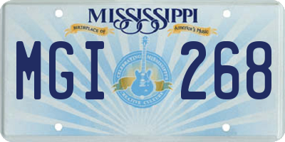 MS license plate MGI268