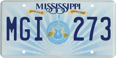 MS license plate MGI273