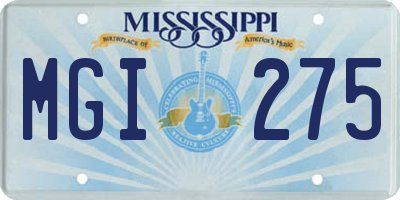 MS license plate MGI275