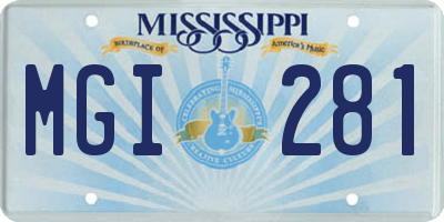MS license plate MGI281