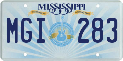 MS license plate MGI283