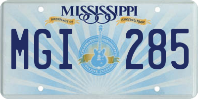 MS license plate MGI285