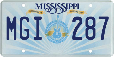 MS license plate MGI287