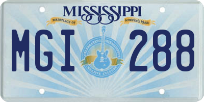 MS license plate MGI288
