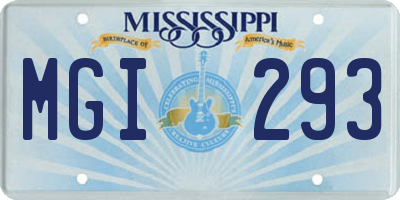 MS license plate MGI293
