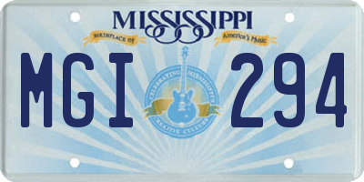 MS license plate MGI294