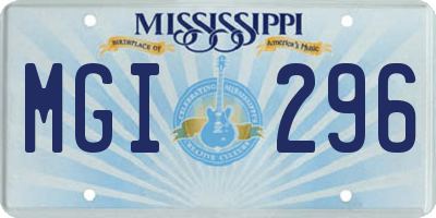 MS license plate MGI296