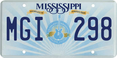 MS license plate MGI298