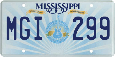 MS license plate MGI299