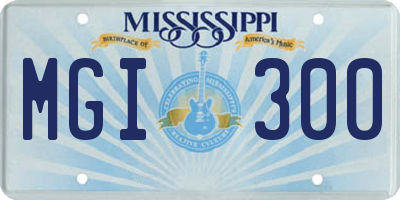 MS license plate MGI300