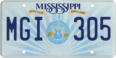 MS license plate MGI305