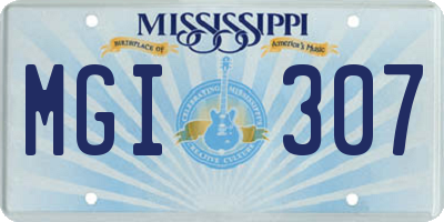 MS license plate MGI307