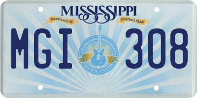 MS license plate MGI308