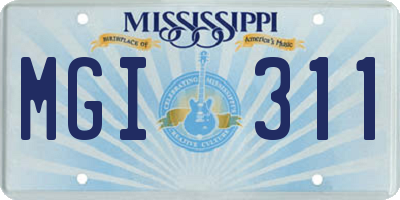 MS license plate MGI311