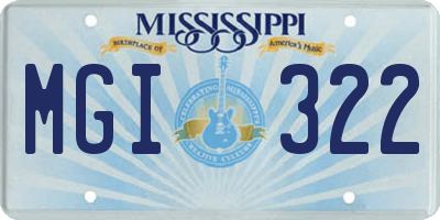 MS license plate MGI322