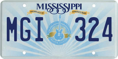 MS license plate MGI324