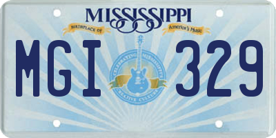 MS license plate MGI329