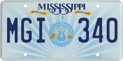 MS license plate MGI340