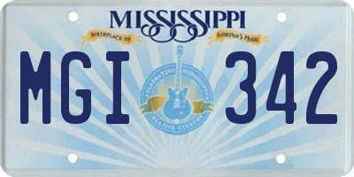MS license plate MGI342