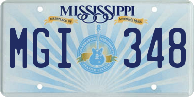 MS license plate MGI348