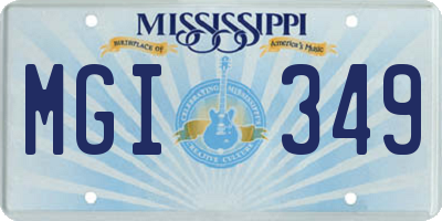 MS license plate MGI349