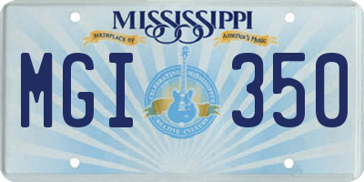 MS license plate MGI350
