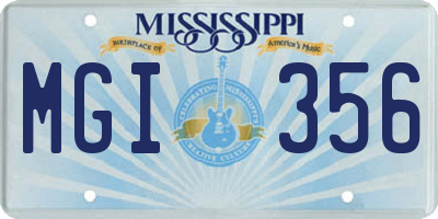 MS license plate MGI356