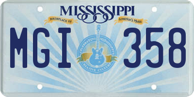 MS license plate MGI358