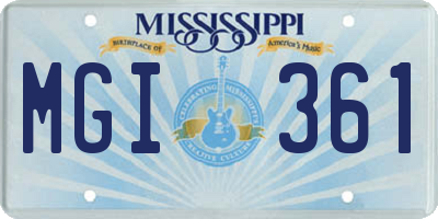 MS license plate MGI361