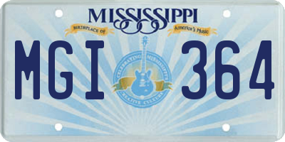 MS license plate MGI364