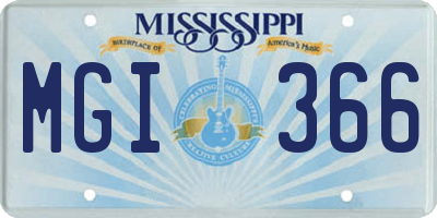 MS license plate MGI366