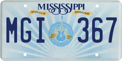 MS license plate MGI367