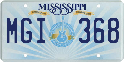 MS license plate MGI368