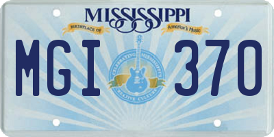 MS license plate MGI370