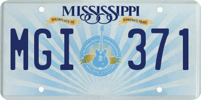 MS license plate MGI371