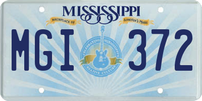 MS license plate MGI372