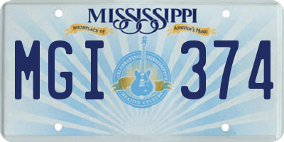 MS license plate MGI374