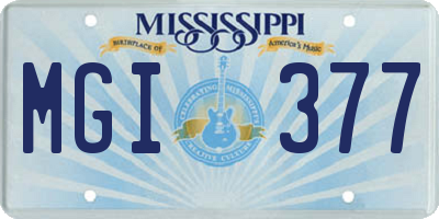 MS license plate MGI377