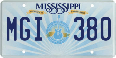 MS license plate MGI380